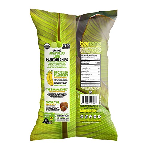 Barnana Organic Plantain Chips - Acapulco Lime - 5 Ounce, 8 Pack