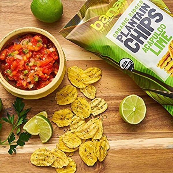Barnana Organic Plantain Chips - Acapulco Lime - 5 Ounce, 8 Pack...