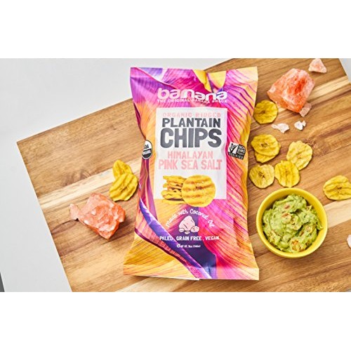 Barnana Organic Plantain Chips, Himalayan Pink Salt, 2 Ounce, 6