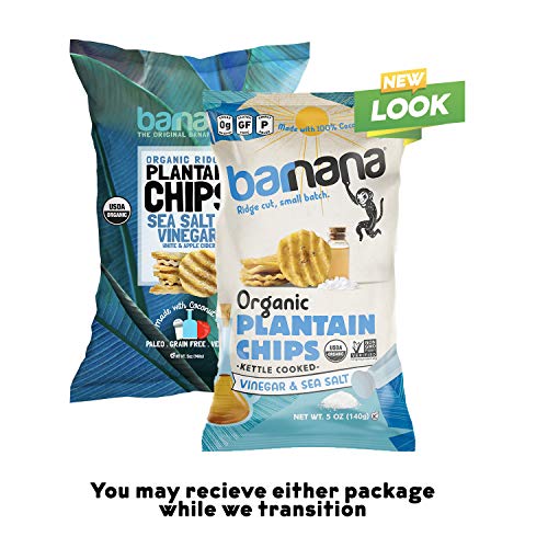 Barnana Organic Plantain Chips, Salt & Vinegar Paleo & Vegan Rid...