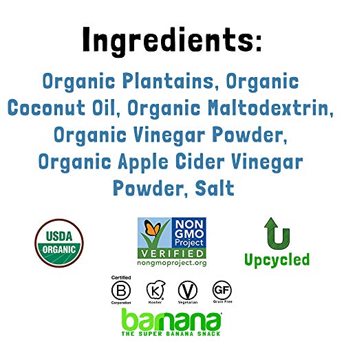 Barnana Organic Plantain Chips, Salt & Vinegar Paleo & Vegan Rid...