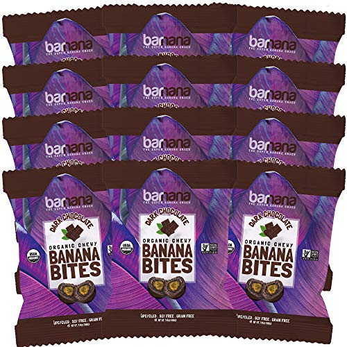 Organic Dark Chocolate Chewy Banana Bites - 1.4 Ounce 12 Count