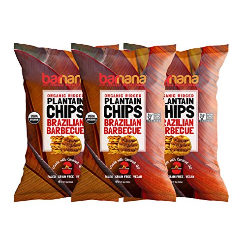 Barnana Organic Plantain Chips - Brazilian Bbq - 5 Ounce, 3 Pack