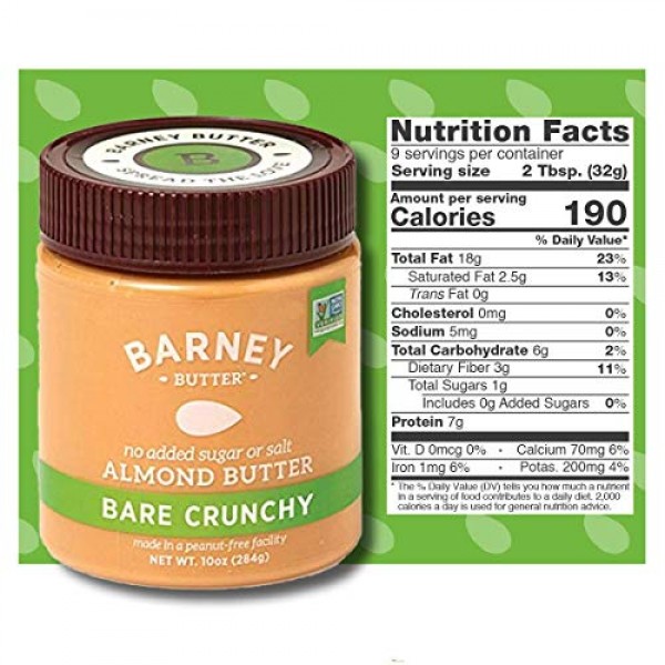 Barney Almond Butter, Bare Crunchy, No Sugar No Salt, Paleo, Ket