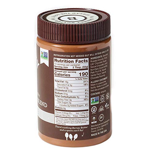 Barney Almond Butter, Chocolate, Paleo Friendly, Keto, Non-Gmo,