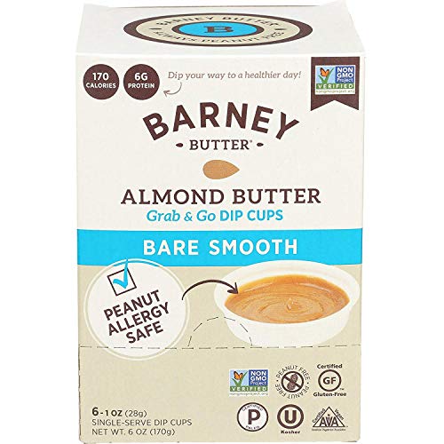 Barney Butter Almond Butter Dip Cups, Bare Smooth, 6 Count Pack