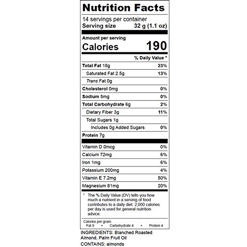 Fojjbt Almond Butter, Bare Smooth, No Sugar No Salt, Paleo, Keto