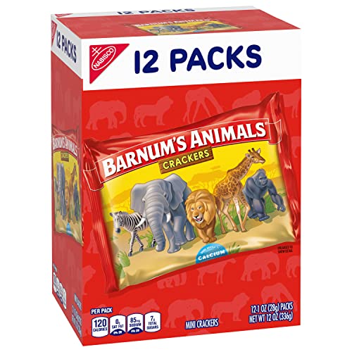 Barnums Original Animal Crackers, 4 Boxes Of 12 Snack Packs 48