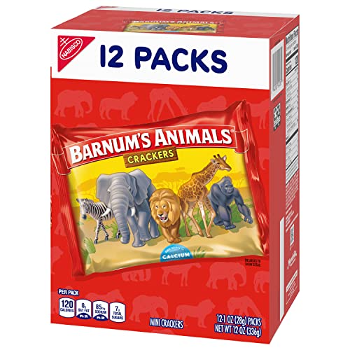 Barnums Original Animal Crackers, 4 Boxes Of 12 Snack Packs 48