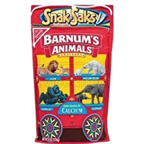 Nabisco, Barnums, Animal Crackers, Snack-Saks, 8Oz Bag Pack Of 4