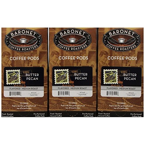 Baronet Coffee Hazelnut Medium Roast 140 G, 18-Count Coffee Po