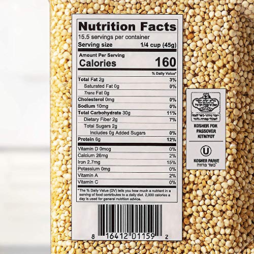 Baron’s Whole Grain Gluten Free Quinoa Bulk 1.5 LB Jar | 100% Al...
