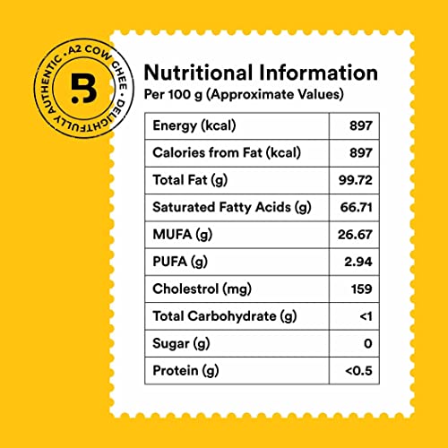 Barosi A2 Cow Ghee 17 Ounce, Clarified Butter, Produced From Gra