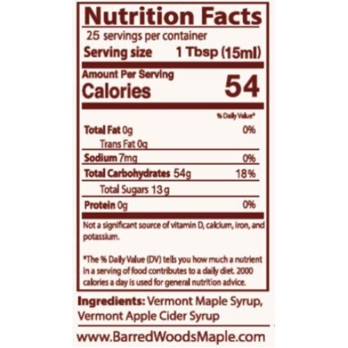 Vermont Maple Cider Syrup - Made From Pure Maple Syrup Blended w...