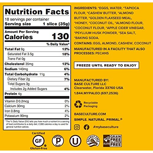 Base Culture Paleo Bread, Large Size | Delicious 100% Paleo, Glu