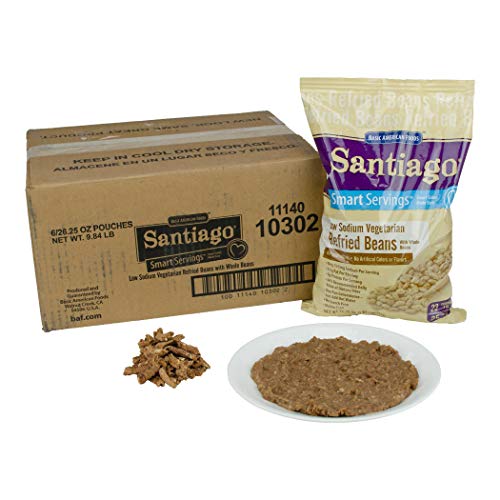 Santaigo Whole Vegetarian Refried Beans - 26.25 Oz. Pouch, 6 Pou