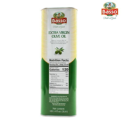 Basso Extra Virgin Olive Oil Tins 4 Pack X 3 Liter Eu