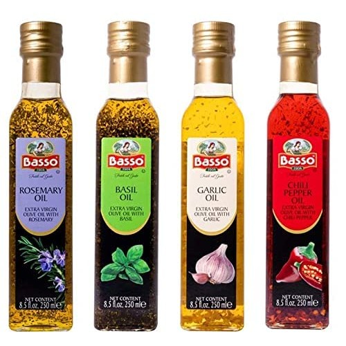 Basso, Garlic, Rosemary, Basil, Chili Pepper, 4 bottles x 8.5 fl...