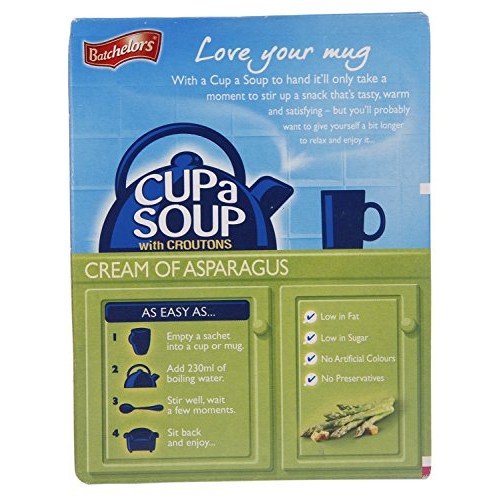Batchelors Cup A Soup With Croutons Cream Of Asparagus 4 Sachets Batchelors Cup A Soup With Croutons Cream Of Asparagus 4 Sachets