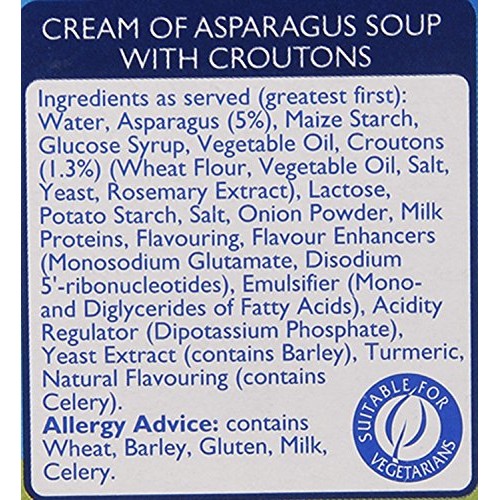 Batchelors Cup A Soup With Croutons Cream Of Asparagus 4 Sachets Batchelors Cup A Soup With Croutons Cream Of Asparagus 4 Sachets