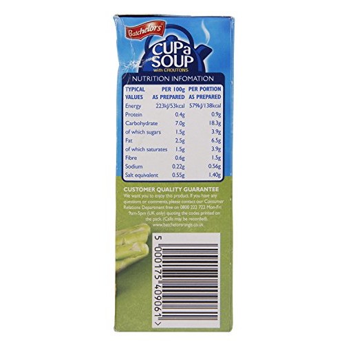 Batchelors Cup A Soup With Croutons Cream Of Asparagus 4 Sachets Batchelors Cup A Soup With Croutons Cream Of Asparagus 4 Sachets