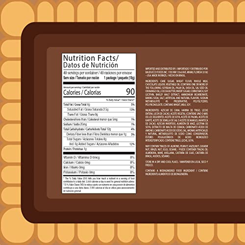 Bauducco Choco Biscuit Cookies -Tub 40 pk - Crispy & Delicious -...