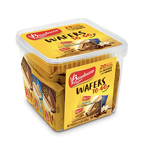 Bauducco Chocolate & Vanilla Wafer Cookies - Convenient Single S...