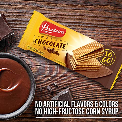 Bauducco Mini Crispy Wafer Cookies, Single Serve, Chocolate, 1.4