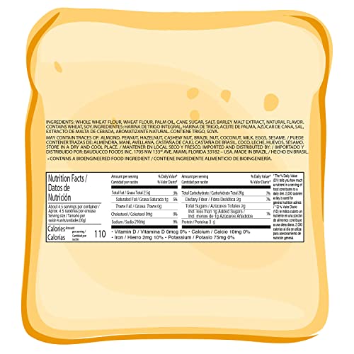 Bauducco Toast Baked with Whole Wheat - Delicious, Light & Crisp...