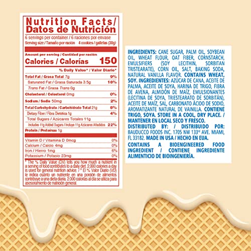 Bauducco Vanilla Wafers - Crispy Wafer Cookies With 3 Delicious,...