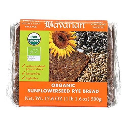 Genuine Bavarian Organic Sunflower Seed Rye Bread, 17.6 Ounce -