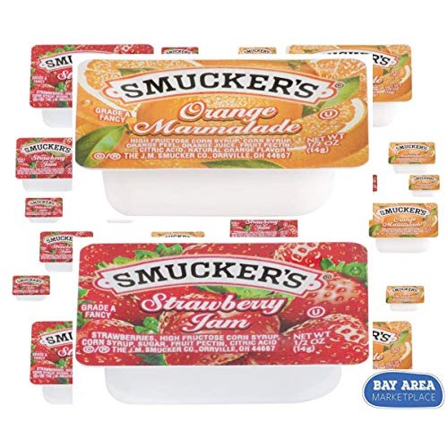 Smuckers Jelly-50 Strawberry And 50 Orange Marmalade Individual