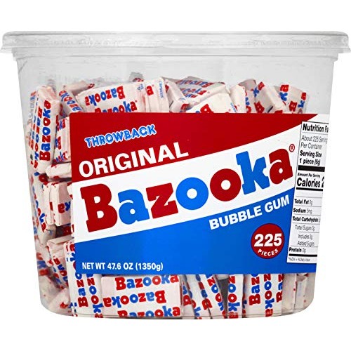Bazooka Individually Wrapped Bubble Gum, Original Flavor, Nostal
