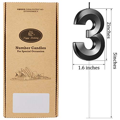 30Th Birthday Candles, 3D Diamond Shape Number 30 Candles Cake T