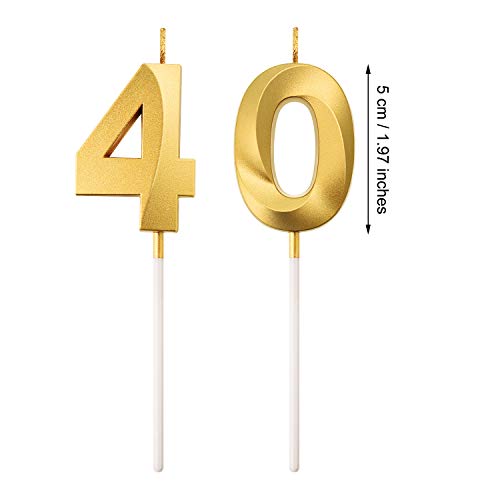 40Th Birthday Candles Cake Numeral Candles Happy Birthday Cake T