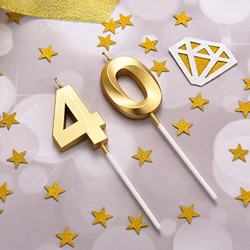 40Th Birthday Candles Cake Numeral Candles Happy Birthday Cake T