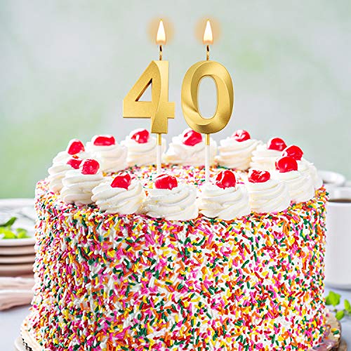 40Th Birthday Candles Cake Numeral Candles Happy Birthday Cake T