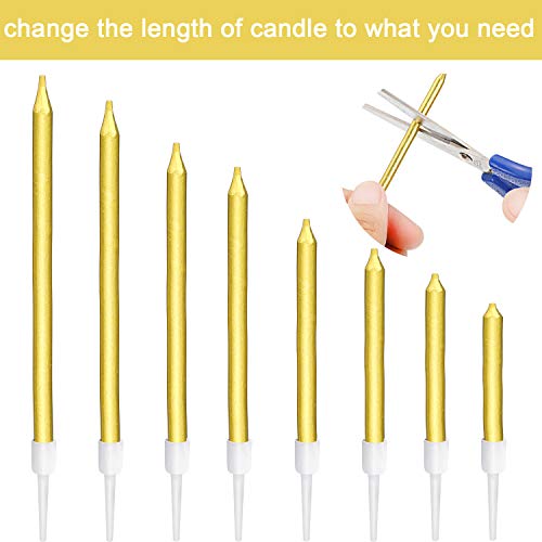 48 Pieces Cake Candles Long Birthday Candles Glitter Cake Candle