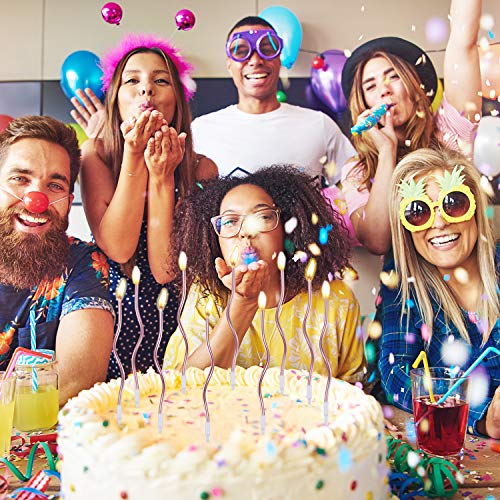 48 Pieces Twisty Birthday Candles Spiral Cake Candles With Holde