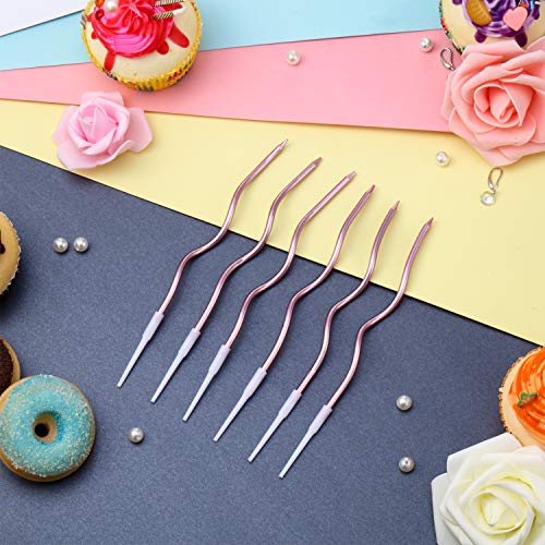 48 Pieces Twisty Birthday Candles Spiral Cake Candles With Holde