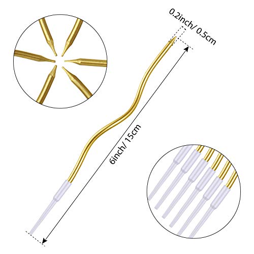 Bbto 12 Pieces Metallic Gold Twisty Birthday Candles Spiral Cake