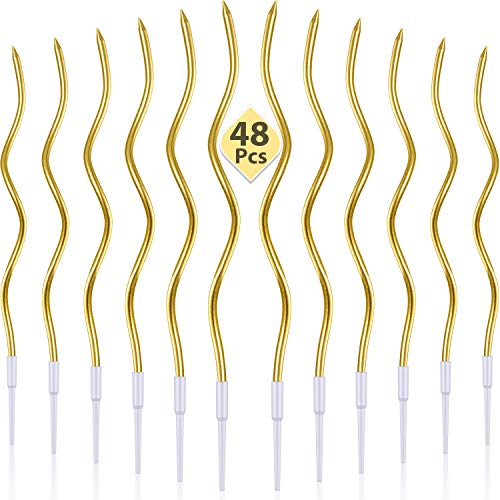 Bbto 48 Pieces Twisty Birthday Candles Spiral Cake Candles With
