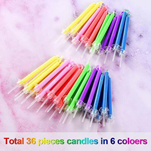 36 Pieces Birthday Cake Candles With Colored Flames Colorful Rai