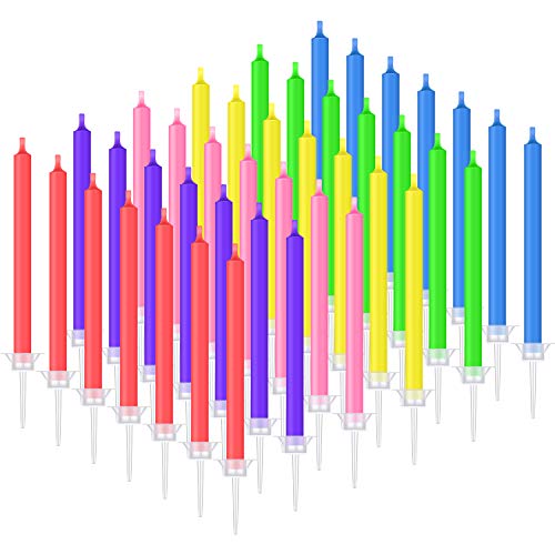 36 Pieces Birthday Cake Candles With Colored Flames Colorful Rai