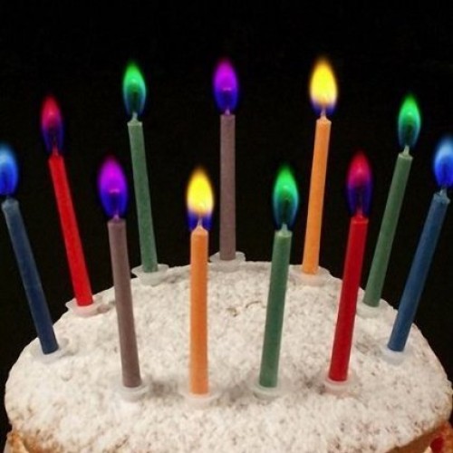 Bc Colorflame Birthday Candles With Colored Flames 12 Per Box