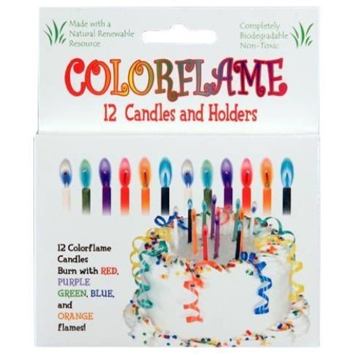 Bc Colorflame Birthday Candles With Colored Flames 12 Per Box