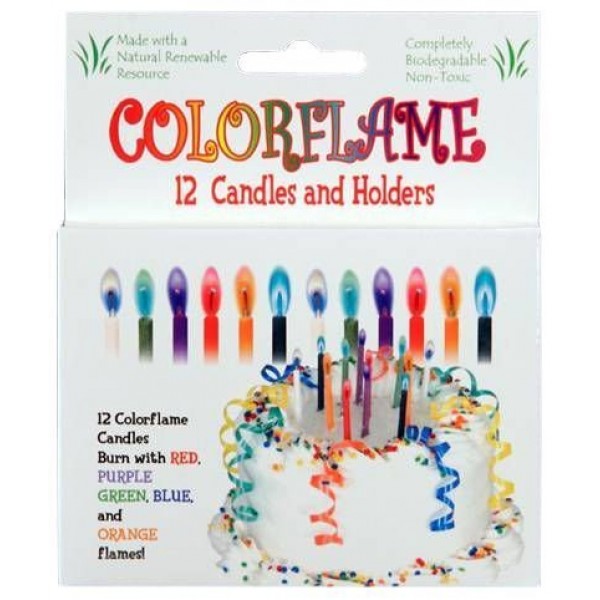BC Colorflame Birthday Candles with Colored Flames 12 per Box ...