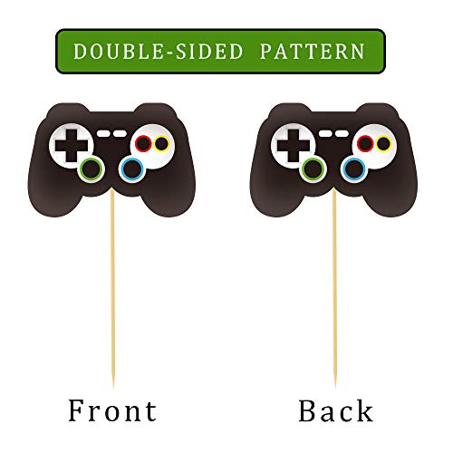 24 Pcs Video Game Cupcake Toppers, Food/Appetizer Picks For Kids