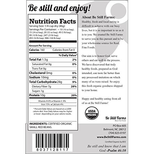 Be Still Farms Organic Red Beans 5Lb Small Red Beans - Frijole