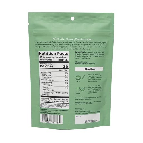 Be Tea Co. Coconut Matcha Latte | Organic Dairy-Free Latte Mix |...